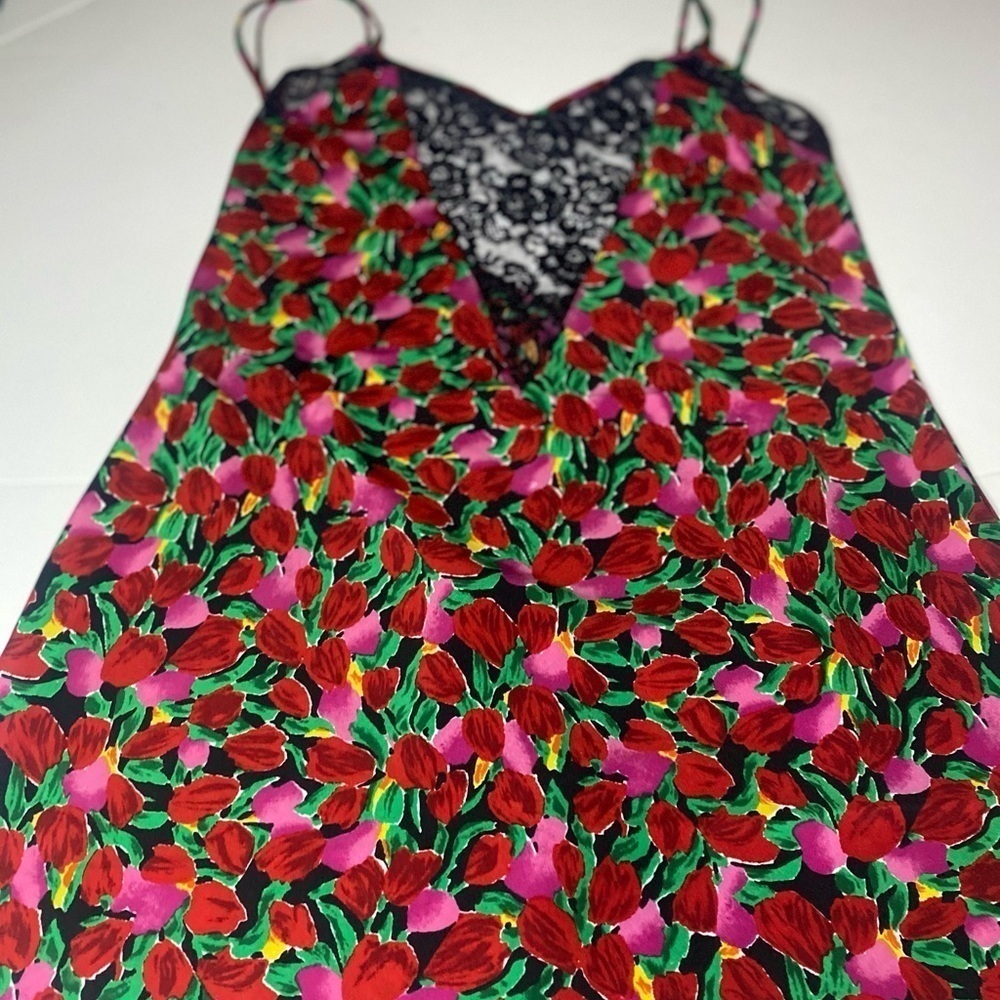 Victoria’s Secret vintage gold label floral slip with trim lace L - Picture 6 of 8